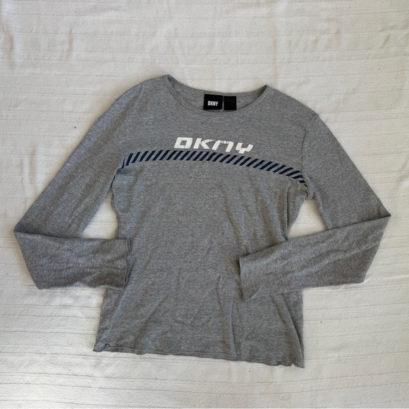 DKNY Heather Gray Crew Neck Shirt - Picture 1 of 5